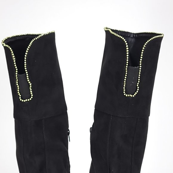 XOXO Tristen Women's Black Faux Suede Over the Knee Boots - Picture 4 of 7